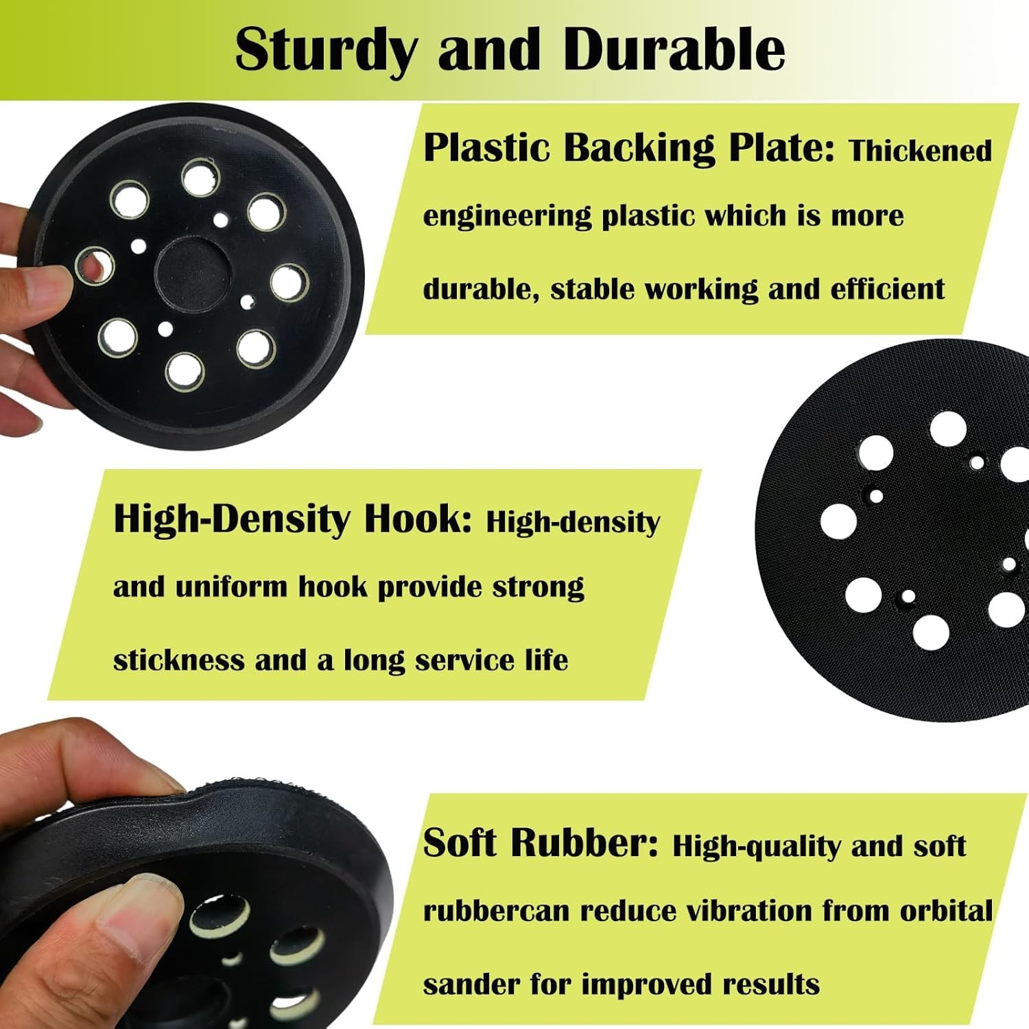 2 Pack 5 Inch 8 Hole Hook and Loop Sander Pad for Milwaukee 6021-21 6034-21