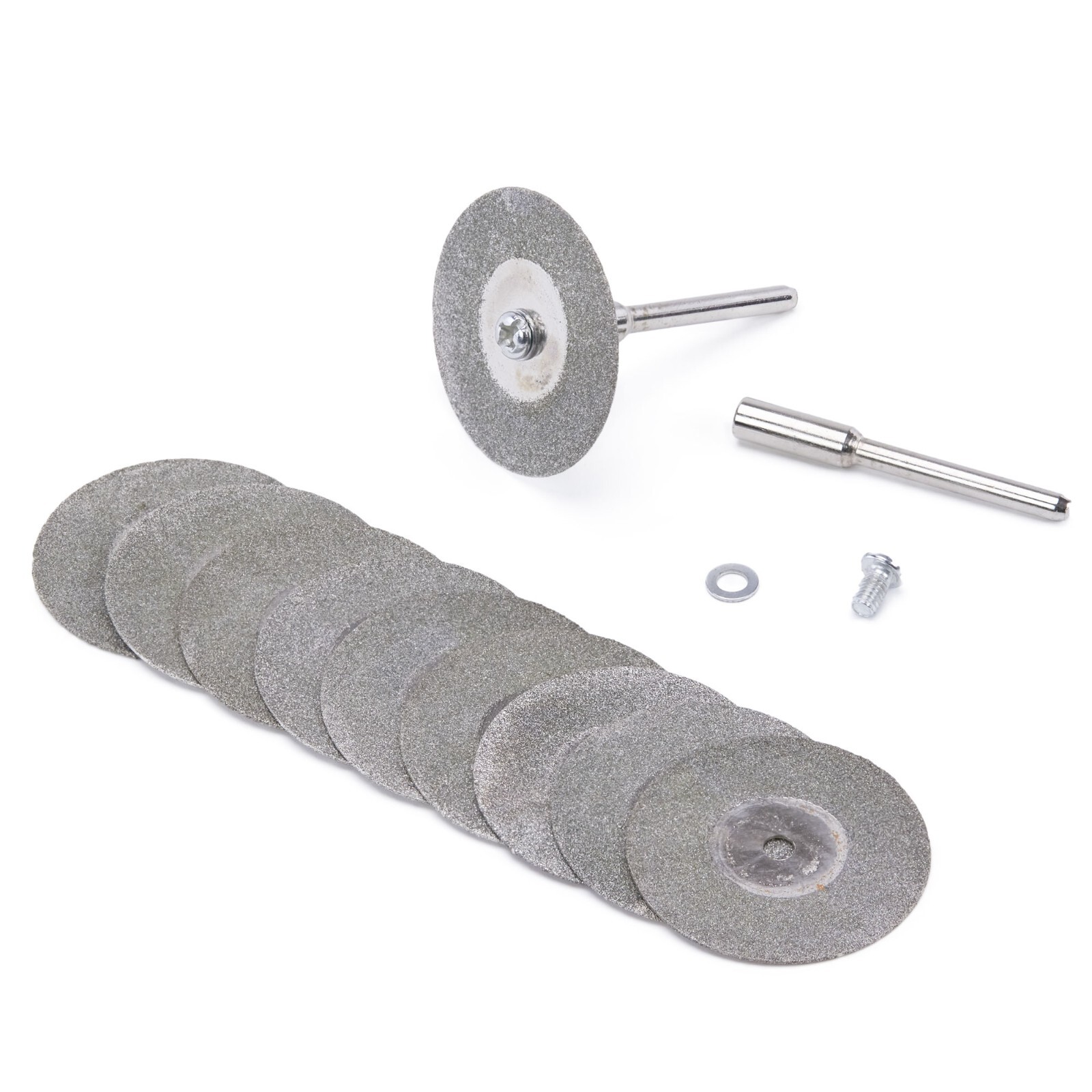 10Pcs 30mm(1 – 3/16″) Diamond Cutting Wheels – 1/8″ Shank Rotary Cut-off Discs