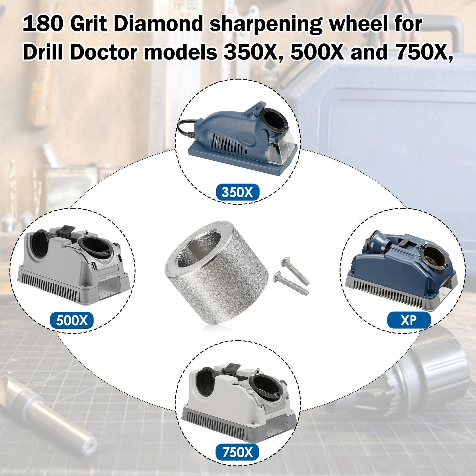 180 grit Diamond Replacement Wheel for Drill Doctor 350X,XP,500X,750X