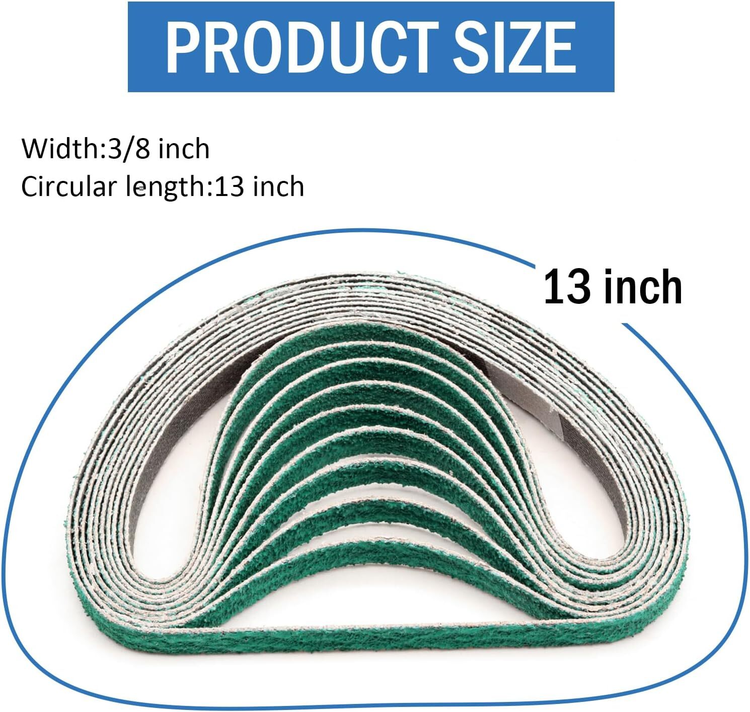 25PCS 3/8″ x 13″ Zirconia Sanding Belt for Air Belt Sander 40-120 Grit for Metal