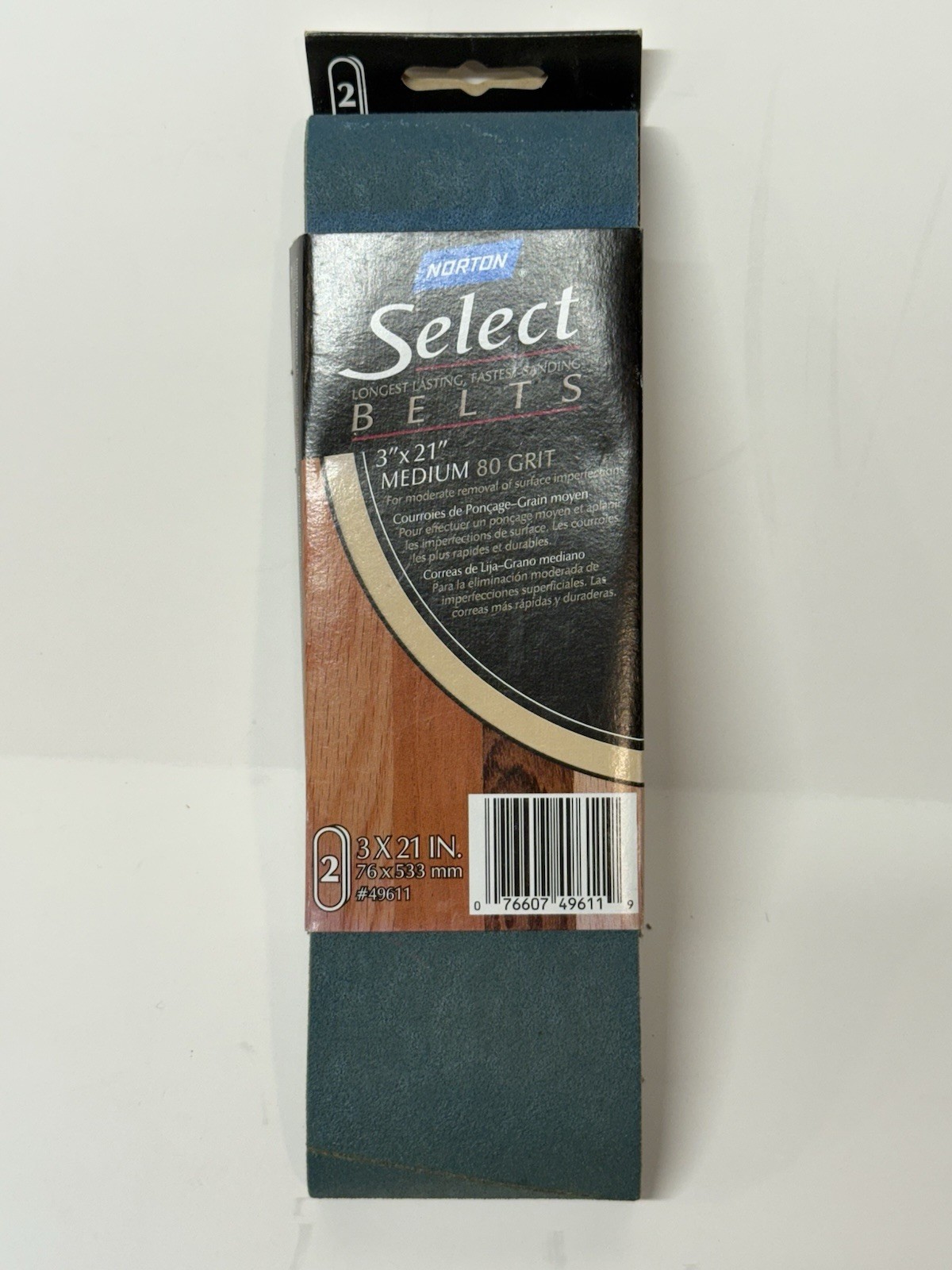 Norton #49611 Sanding Belt 80grit 3x21in 2 Pack New