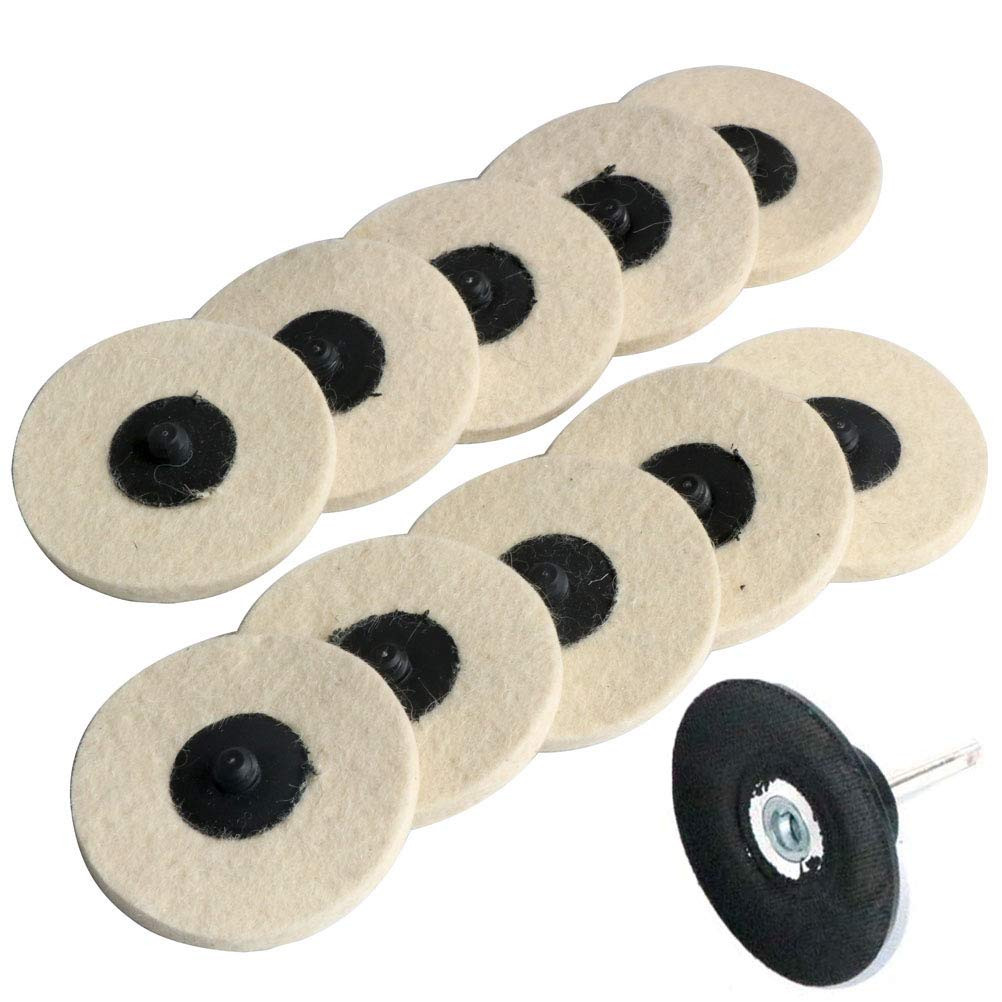 3 Inch 10Pcs Sanding Pad Wool Felt Quick Change Discs,Surface Polishing Buffing
