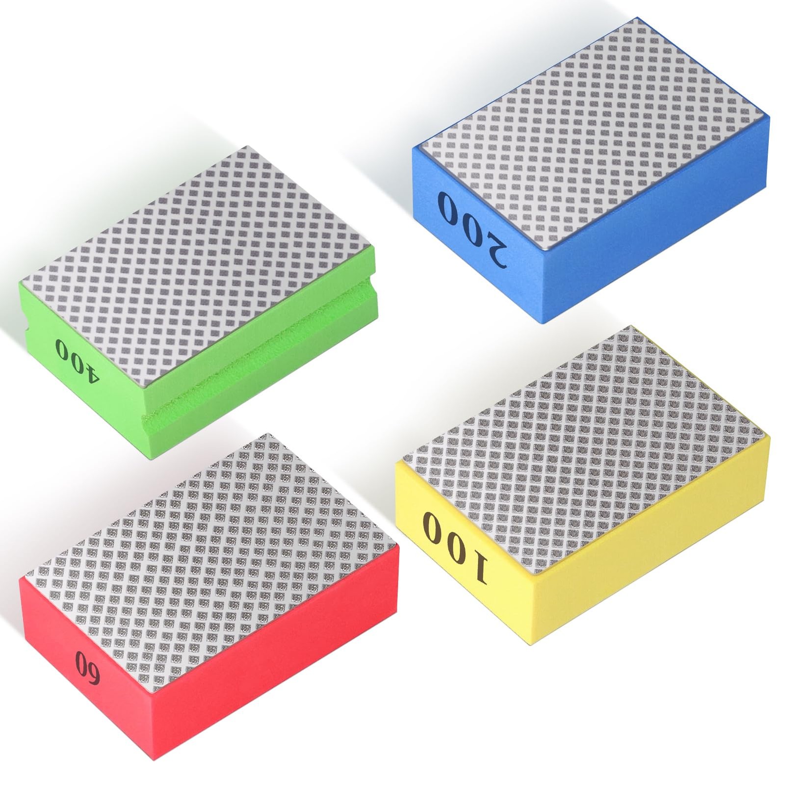 Diamond Hand Polishing Pads, 4PCS Sanding Blocks Diamond Sanding Pads, Diamon…