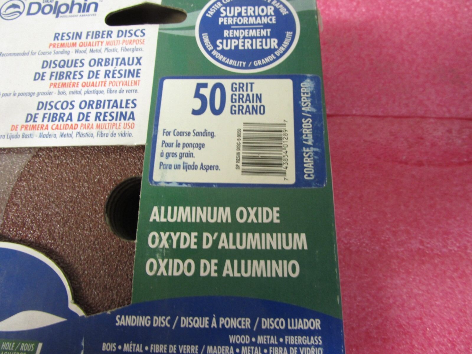 Qty (25) Blue Dolphin 50 Grit Premium Quality Aluminum Oxide Sanding Disc 5″x7/8
