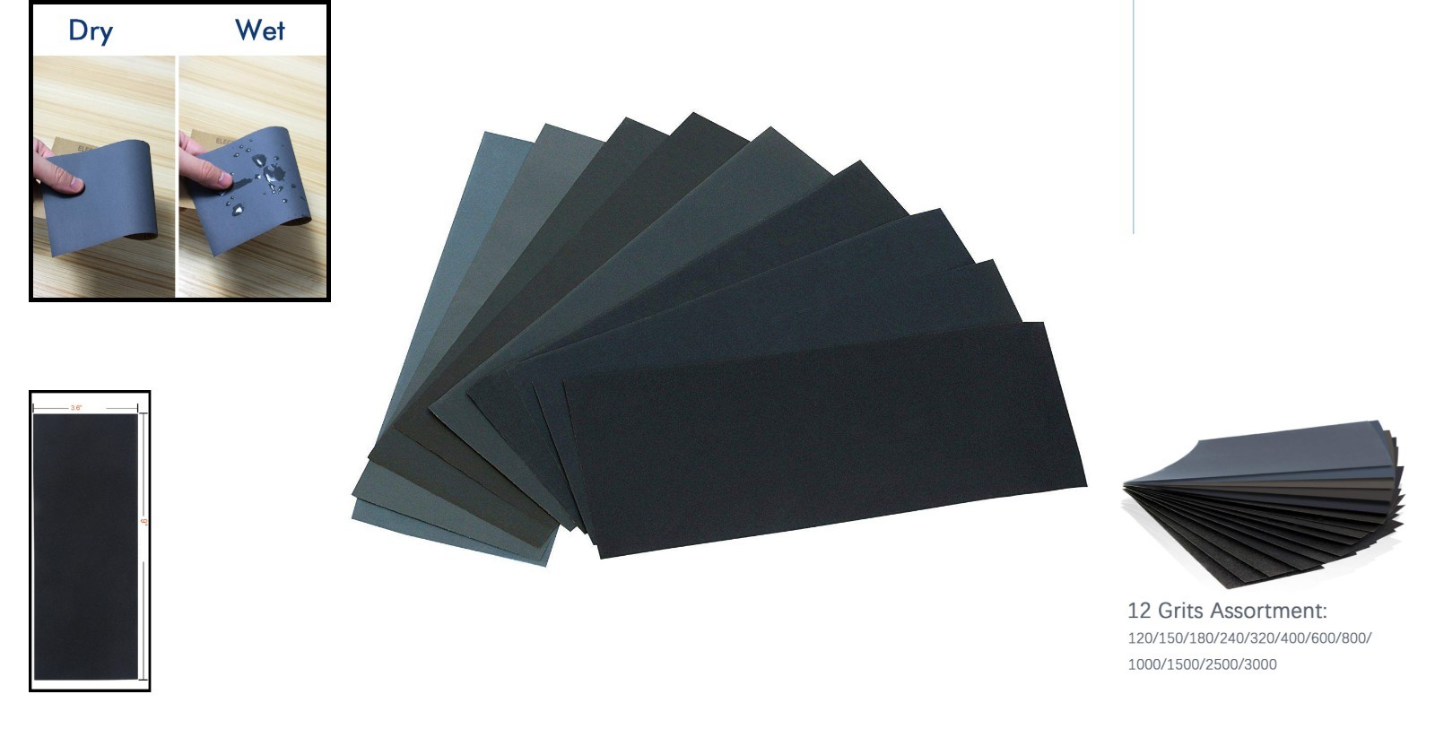 Durable 24PCS Sandpaper Pack – 12 Grit Sizes for Superior Sanding Efficiency