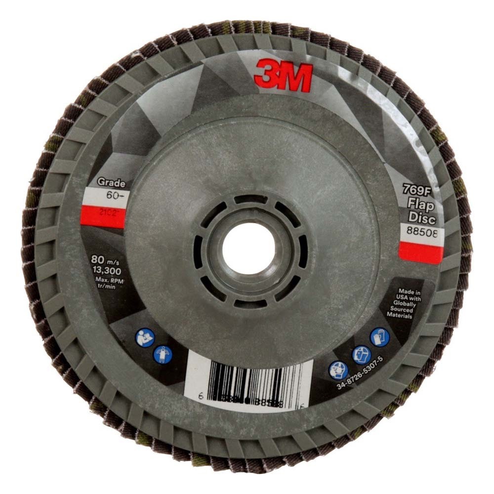 3M 7100243874 Flap Disc 769F 60+ T29 Quick Change 4-1/2″ x 5/8-11