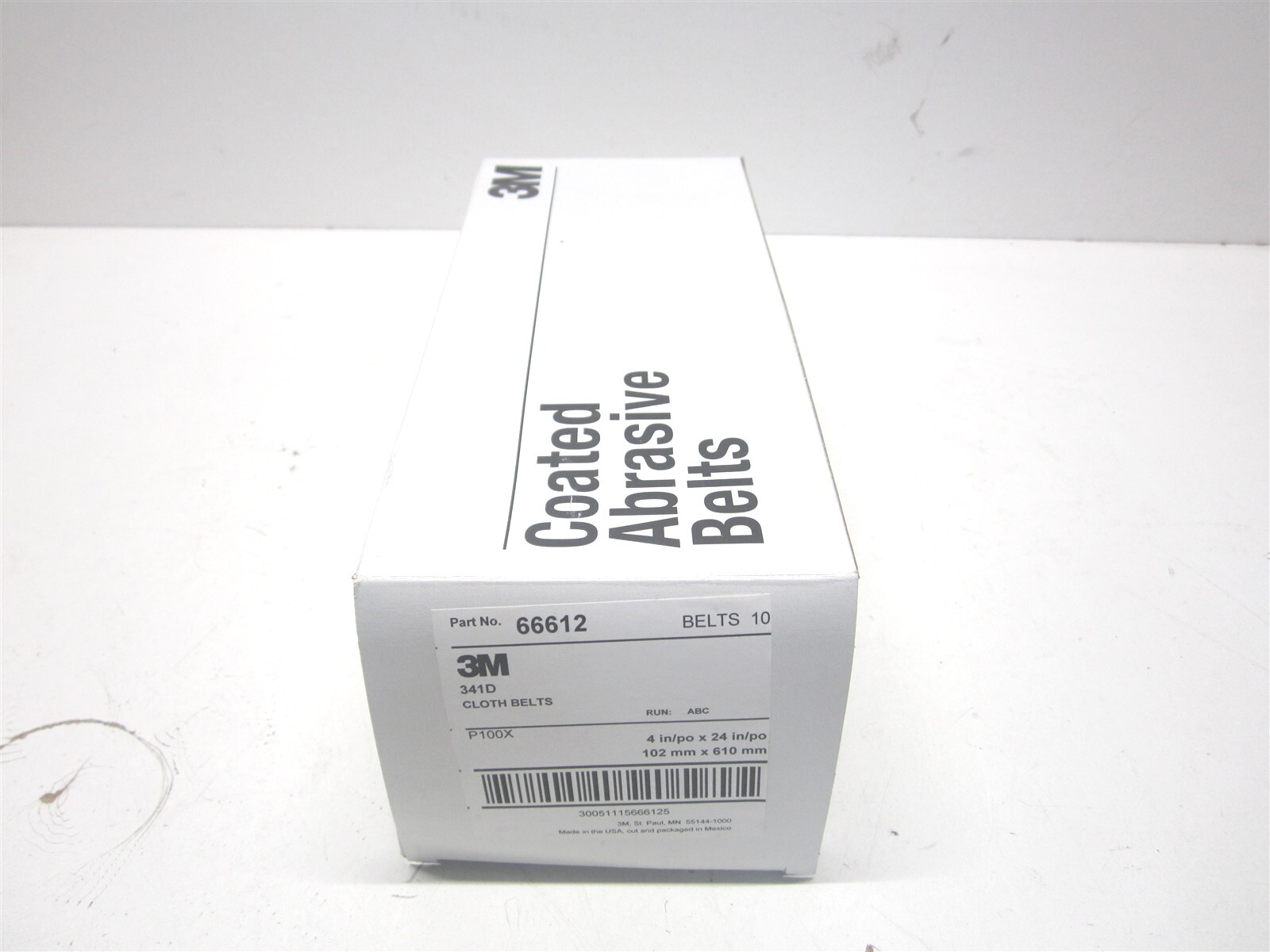 3M (66612) 4″ x 24″ OAL 100 Grit Fine Aluminum Oxide Abrasive Belt – Pack of 10