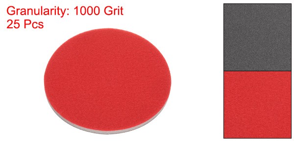 25pcs 1000 Grit Sanding Sponge 5 Inch Hook and Loop Sanding Disc Wet/Dry