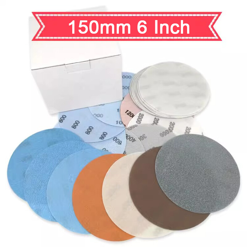 150mm 6 inch Wet & Dry Sanding Discs 600-5000 Grit Sandpaper Film Hook&Loop Pads