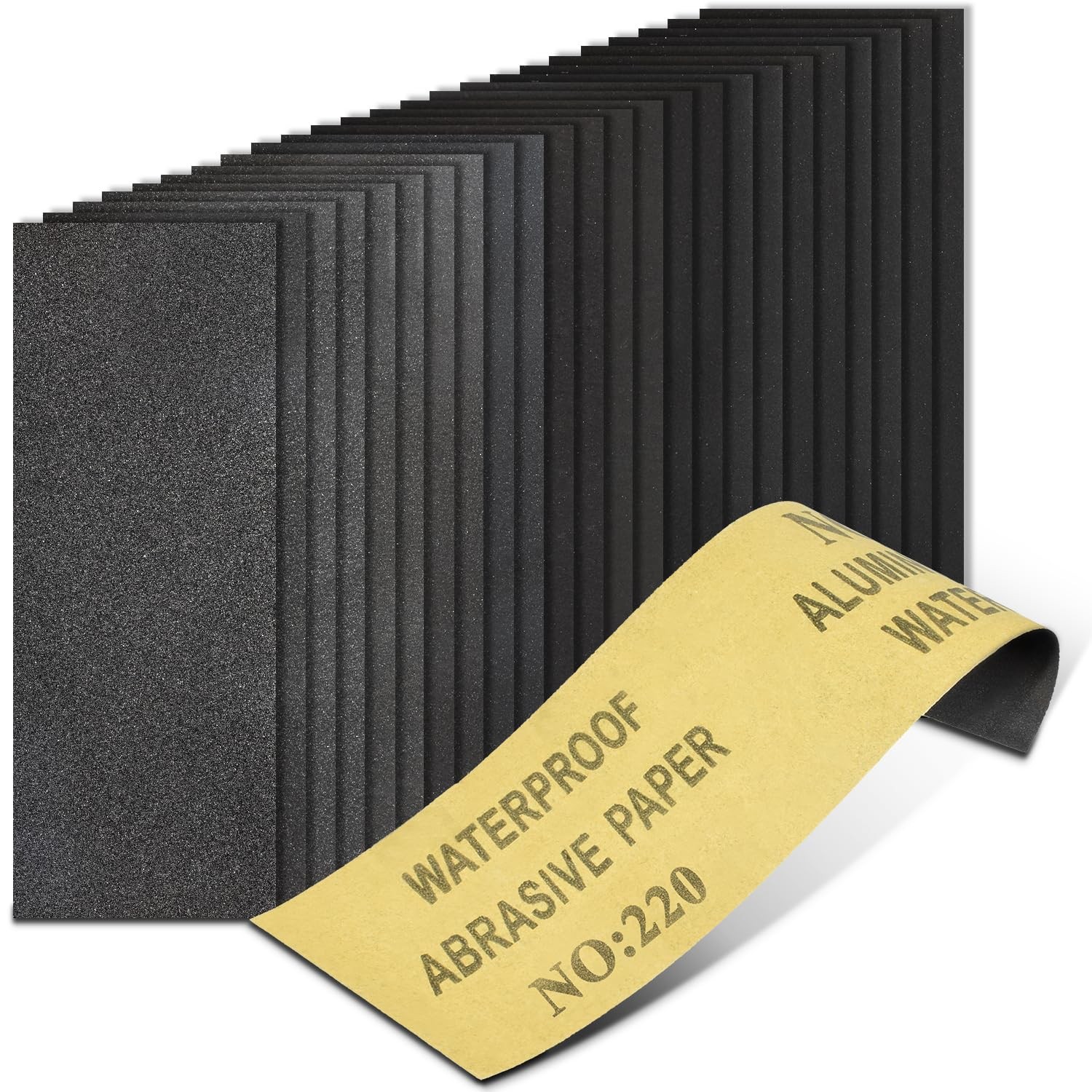 20PCS Sand Paper 220 Grit Sandpaper Sheets, 9 x 3.6 Inch Wet Dry Sandpaper Sheet