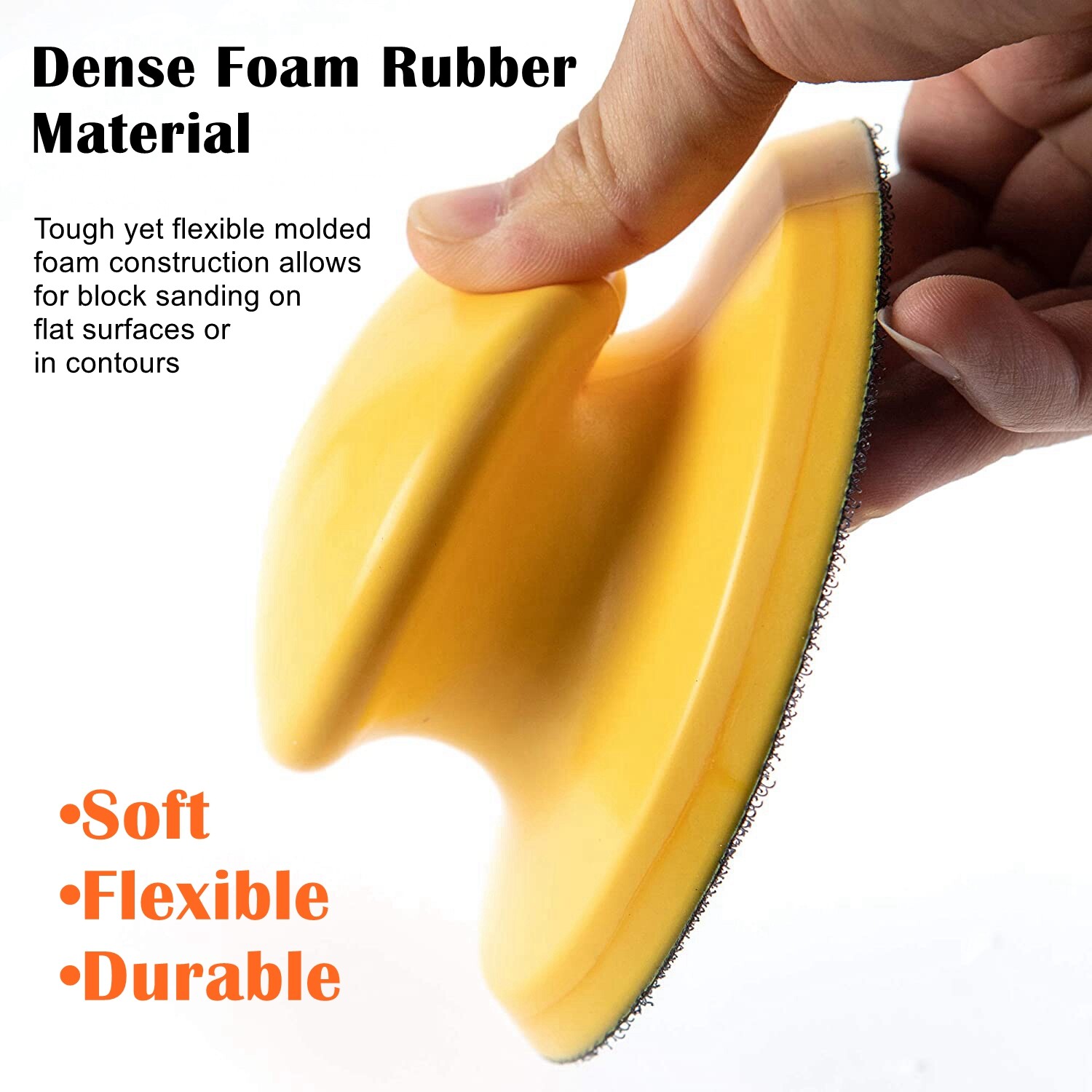 2PACK 5″ Foam Hand Sanding Blocks Pad Mouse & Round Hook Loop Disc Backing Plate