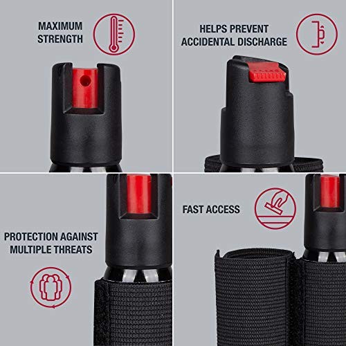 Cyclist Pepper Spray with Adjustable Bike Strap, 45 Burst, 10 Foot (3 meter)