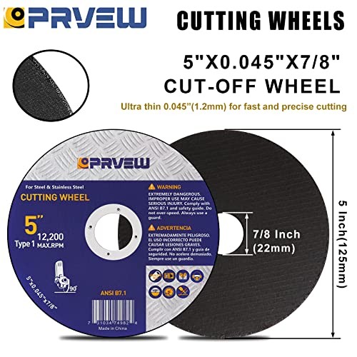 5 Inch Cut Off Wheels,10-Pack 5″x0.045″x7/8″ Quality 5″x0.045″x7/8″(10-PK)