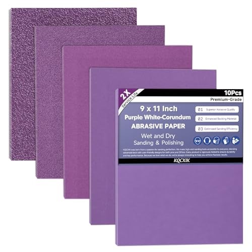 Premium White Corundum Sandpaper Assortment Heavy 9 x 11 Inch MixGrit-10Pcs