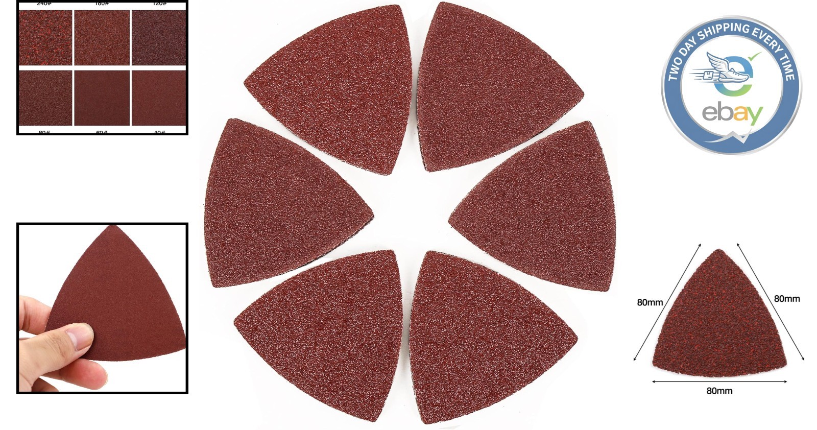 100pcs Triangle Sanding Pads for Oscillating Tools – Multi Grit Precision