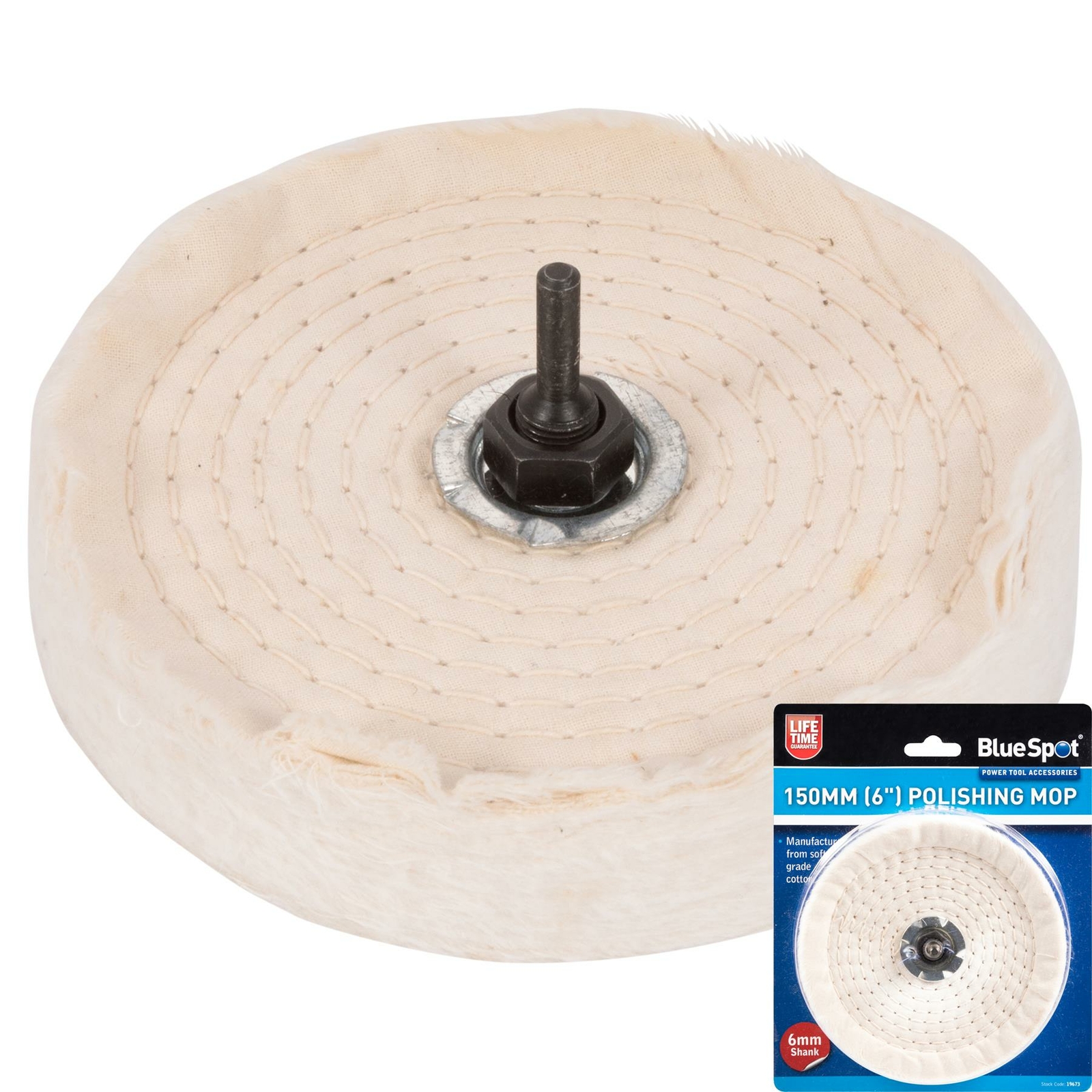 150mm Buffing Polishing Cloth Cotton Mop Wheel Pad For Power Drill 19673