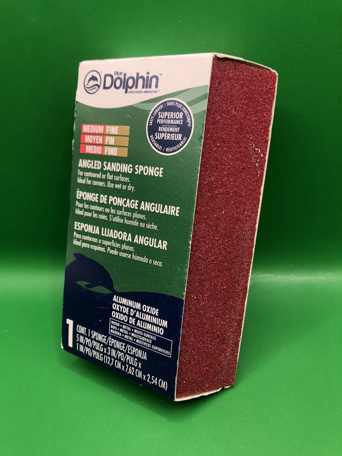 Blue Dolphin Angled Sanding Sponge Red Medium /fine