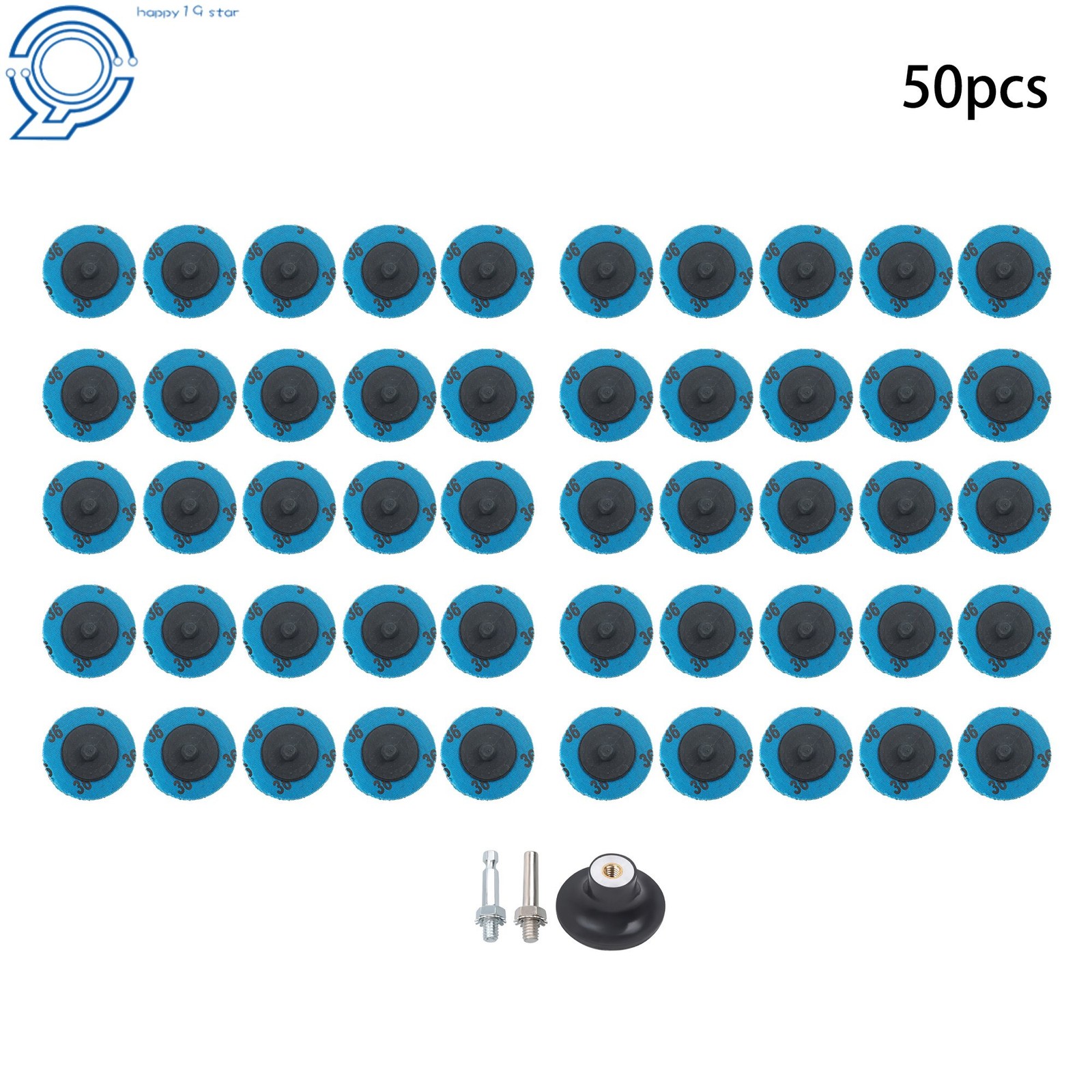 50PCS 2 Inch Aluminum Oxide Roll Lock Die Grinder Sanding Grinding Disc 36 Grit