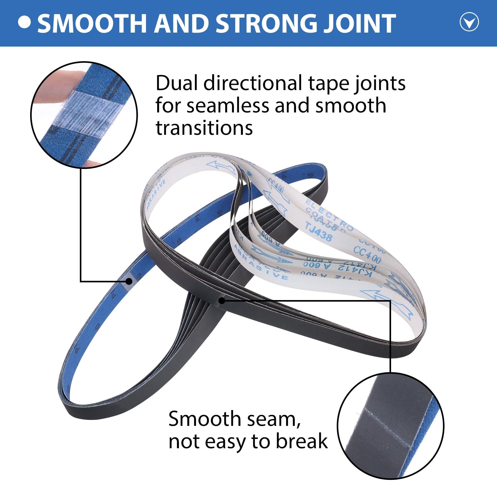 18 Pack 1×42-inch Silicon Carbide Sanding Belts 3 Each of 120-1000 Grits
