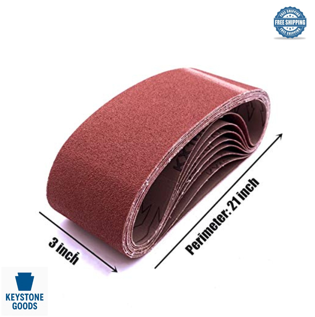 24 Pcs 3×21 Sanding Belts 40 60 80 Grit Aluminum Oxide for Belt Sander Wood