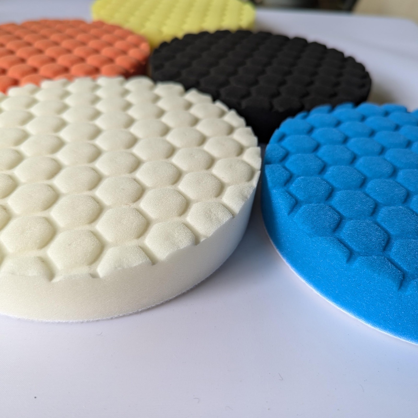 6-Inch Car Polishing Pads, 5-Piece Foam Set – Hook-and-Loop Backing, Heavy…
