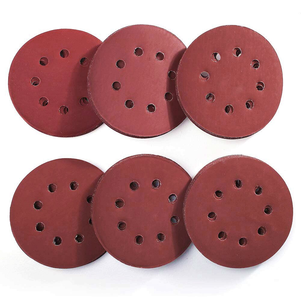 60x 5 inch Sanding Discs 240-1000 Grit Hook Loop 8-Hole Orbital Sander Paper Pad
