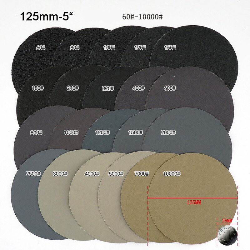 25-75mm Wet and Dry Sanding Discs 1-7Inch Sandpaper Hook&Loop Pads Grit 60-10000