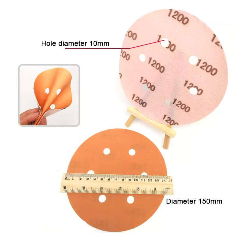 6″ 150mm 5 Hole Wet&Dry Sanding Disc 600-5000Grit Sandpaper Film Hook&Loop Pads