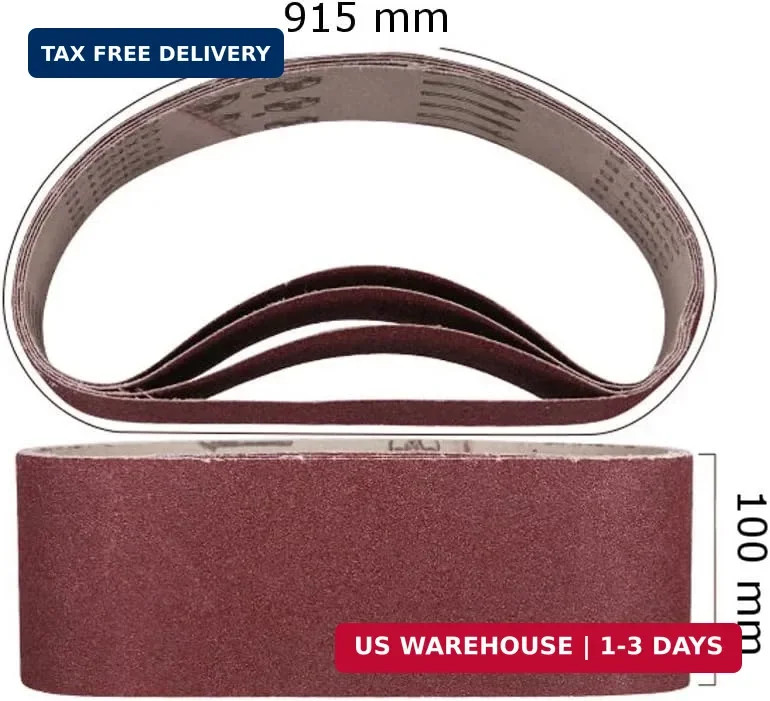 4 Inch x 36 Sanding Belts, 60/80/120/240/320 Grits, Belt Sander 4″x36″