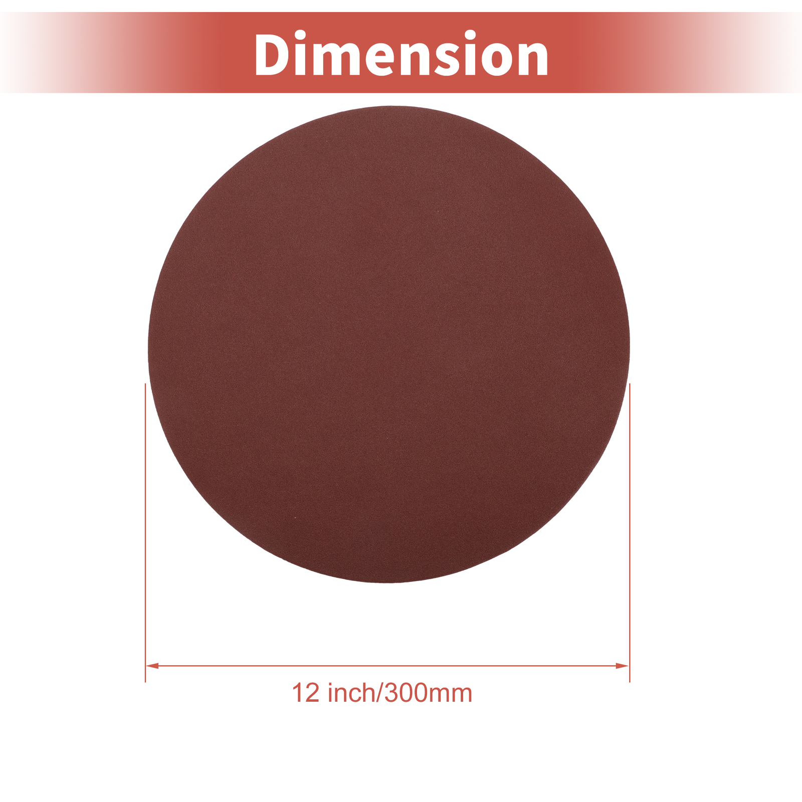 Universal 12 Inch Sanding Discs Round Hook and Loop Sandpaper Red Pack of 10