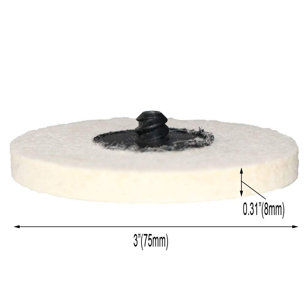 3 Inch 10Pcs Sanding Pad Wool Felt Quick Change Discs,Surface Polishing Buffing