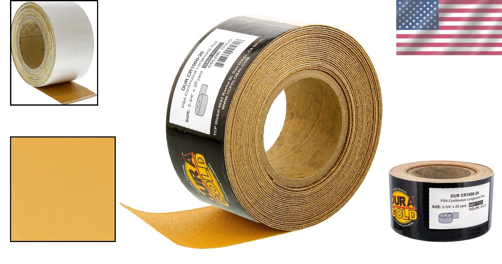 High-Quality 1000 Grit PSA Stickyback Sandpaper Roll, 2-3/4″ Wide, 60 Feet Long