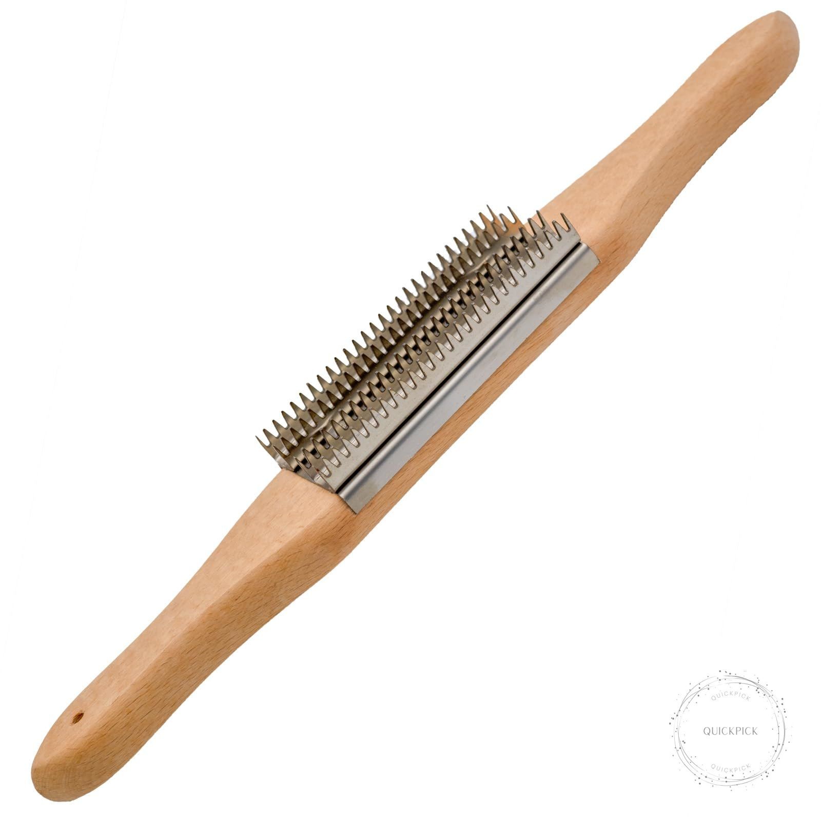 Buffer Wheel Rake Polishing Tool with Stainless Steel Rake Teeth Head and Handle