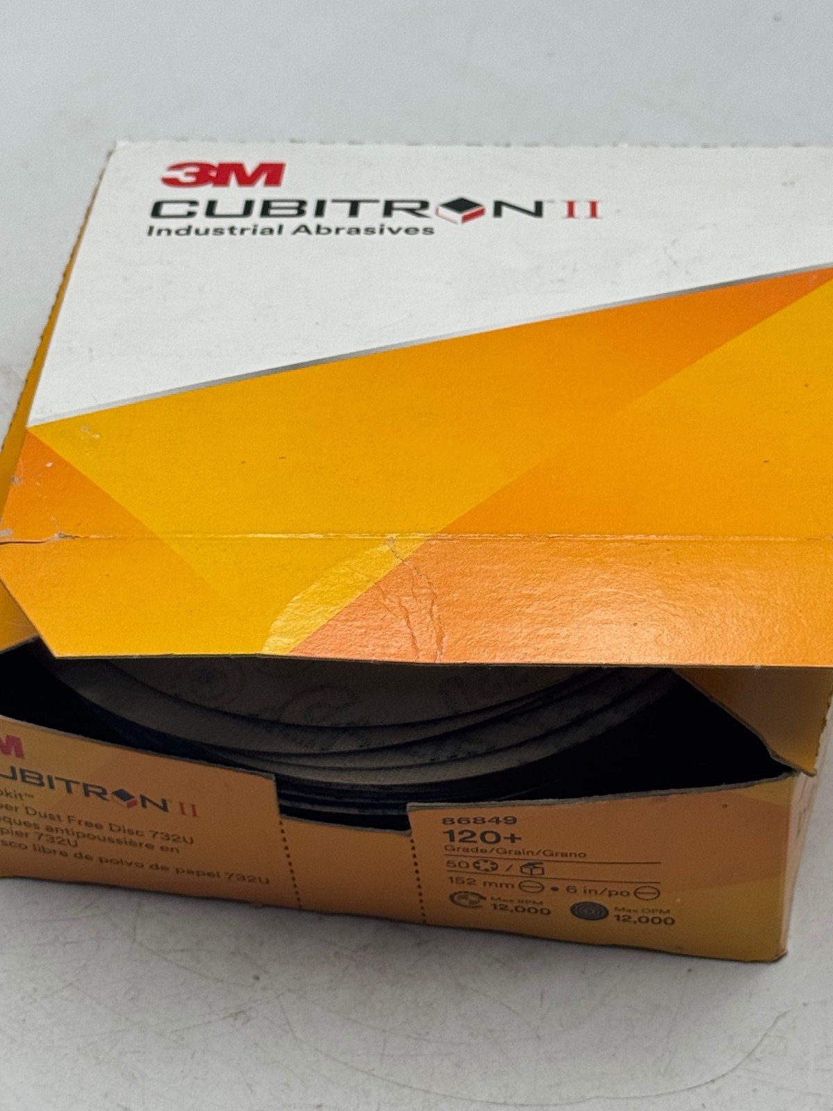 3M Cubitron II 86849 6in 120+ Grit Hookit Discs 50 Pack