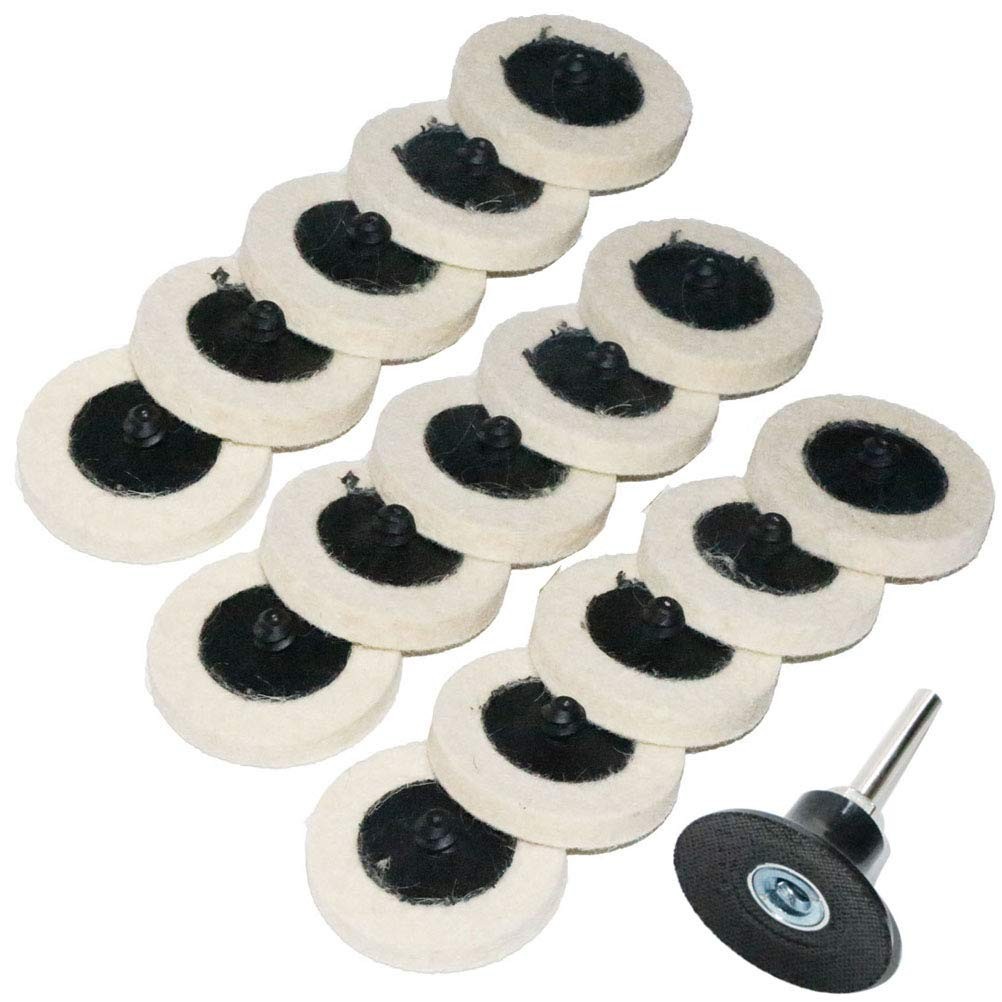2 inch 15pcs Sanding Pad Wool Felt Quick Change Disc,Surface Polishing Buffin…