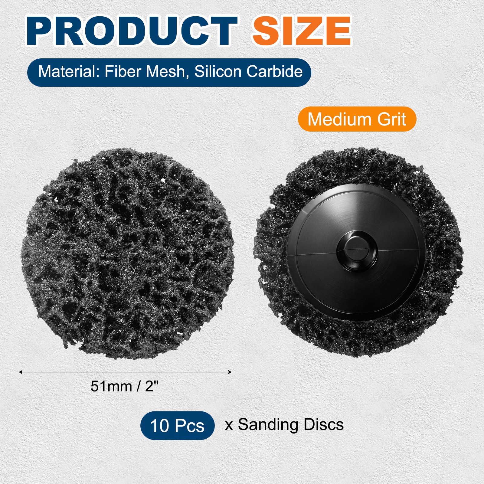 10 Pcs Diamond Sanding Discs 2″/5.1 Cm, Medium Coarse Disc, Black