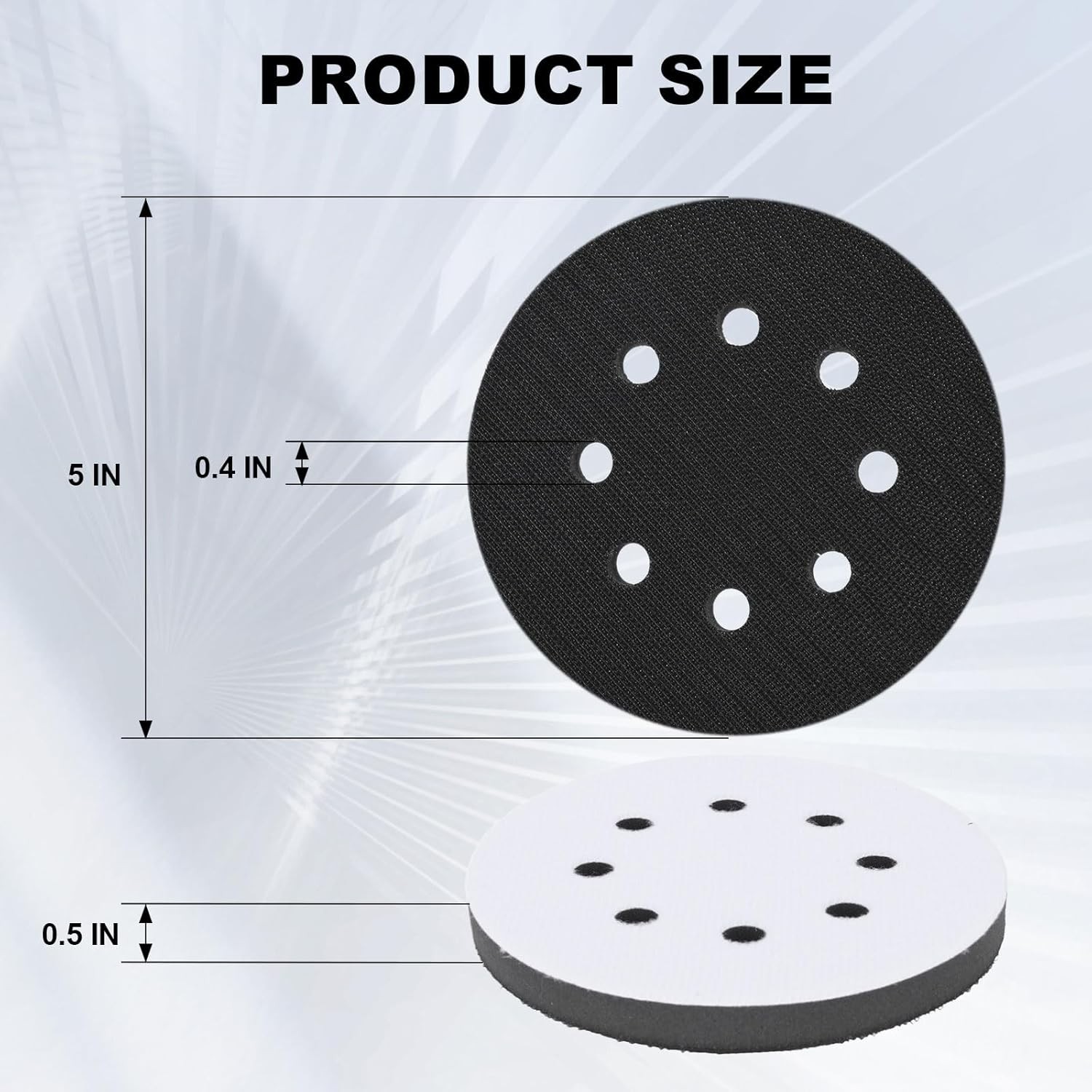 4Pack 5 Inch 8 Holes Orbital Sander Foam Pad,Hook and Loop Foam Sanding Pads,Spo