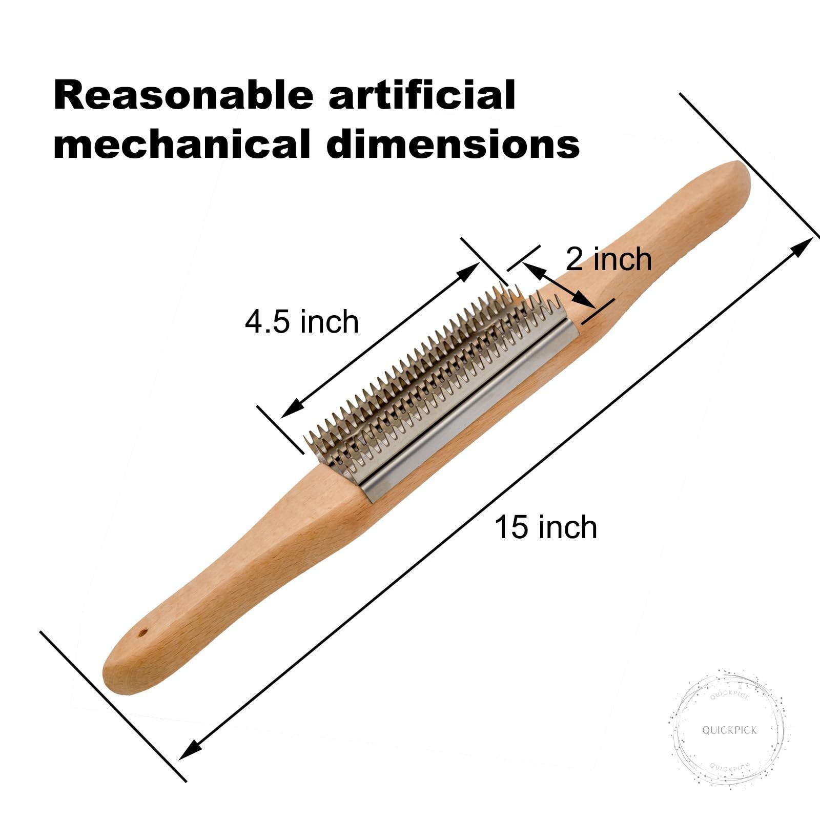 Buffer Wheel Rake Polishing Tool with Stainless Steel Rake Teeth Head and Handle