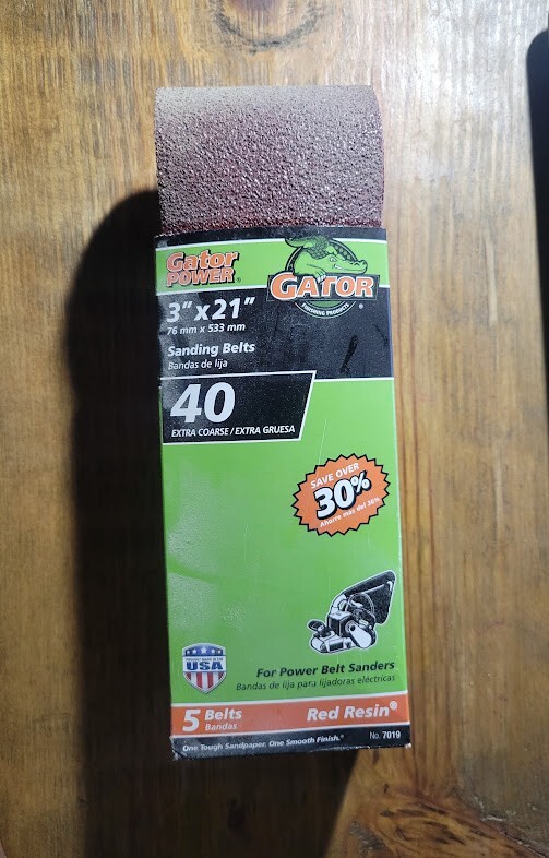 GATOR POWER Sanding Belts 40 Grit 3″ x 21″ 5-Pack 76mm x533mm Extra Coarse NIP