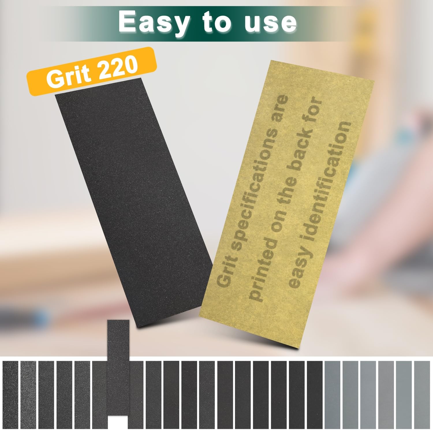 20PCS Sand Paper 220 Grit Sandpaper Sheets, 9 x 3.6 Inch Wet Dry Sandpaper Sheet
