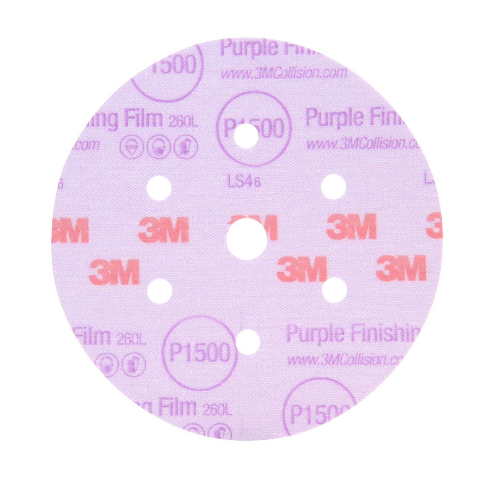 3M 30568 Hookit Purple 5″ P1200 Grit Finishing Film Disc