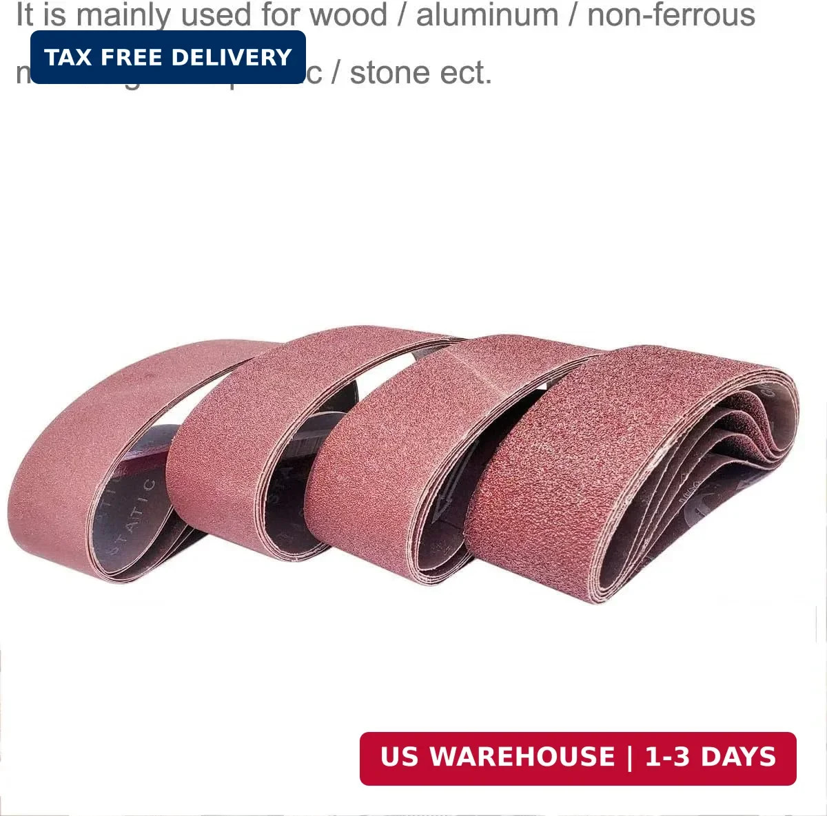 20 PCS 3 inch x 21 inch Abrasive Sanding Belts – 5 Each of 40 80 120 240 Grit Al