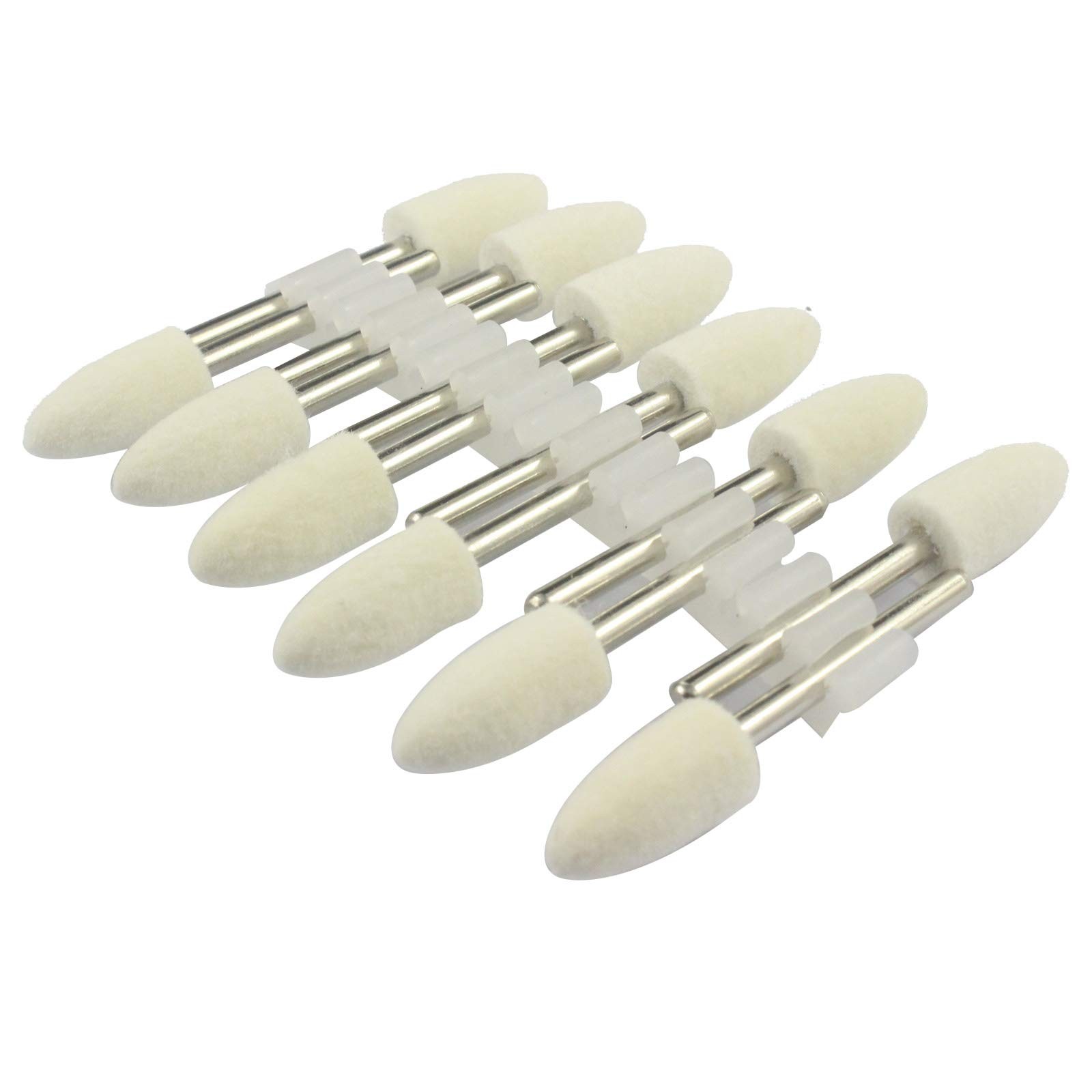 Luo ke 8mm Diameter Bullet Shape Polishing Buffing Wheels Wool 8mm, White