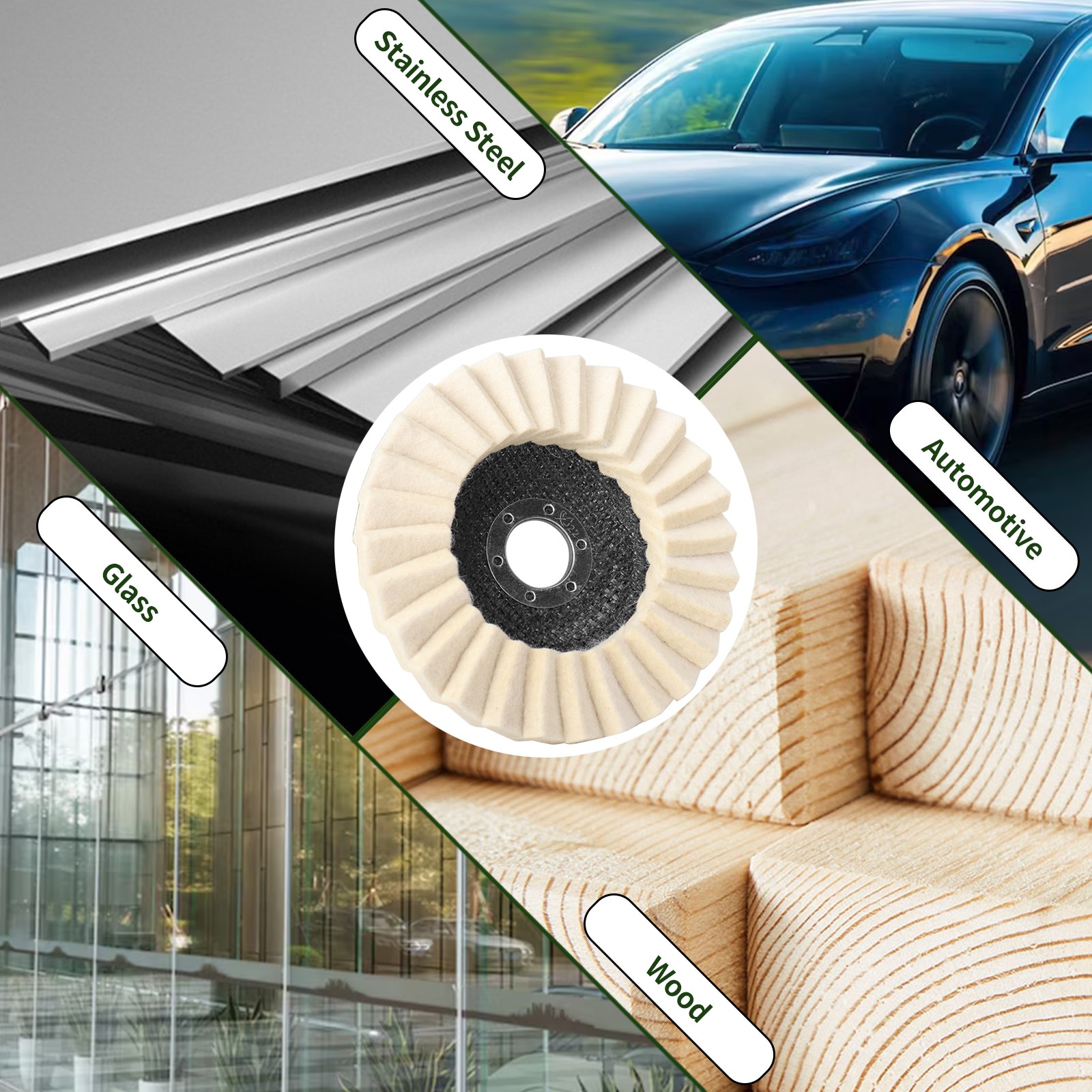 5″ Wool Polishing Wheel Buffing Pad Angle Grinder Wheel Angle Grinder 5Pcs 125mm