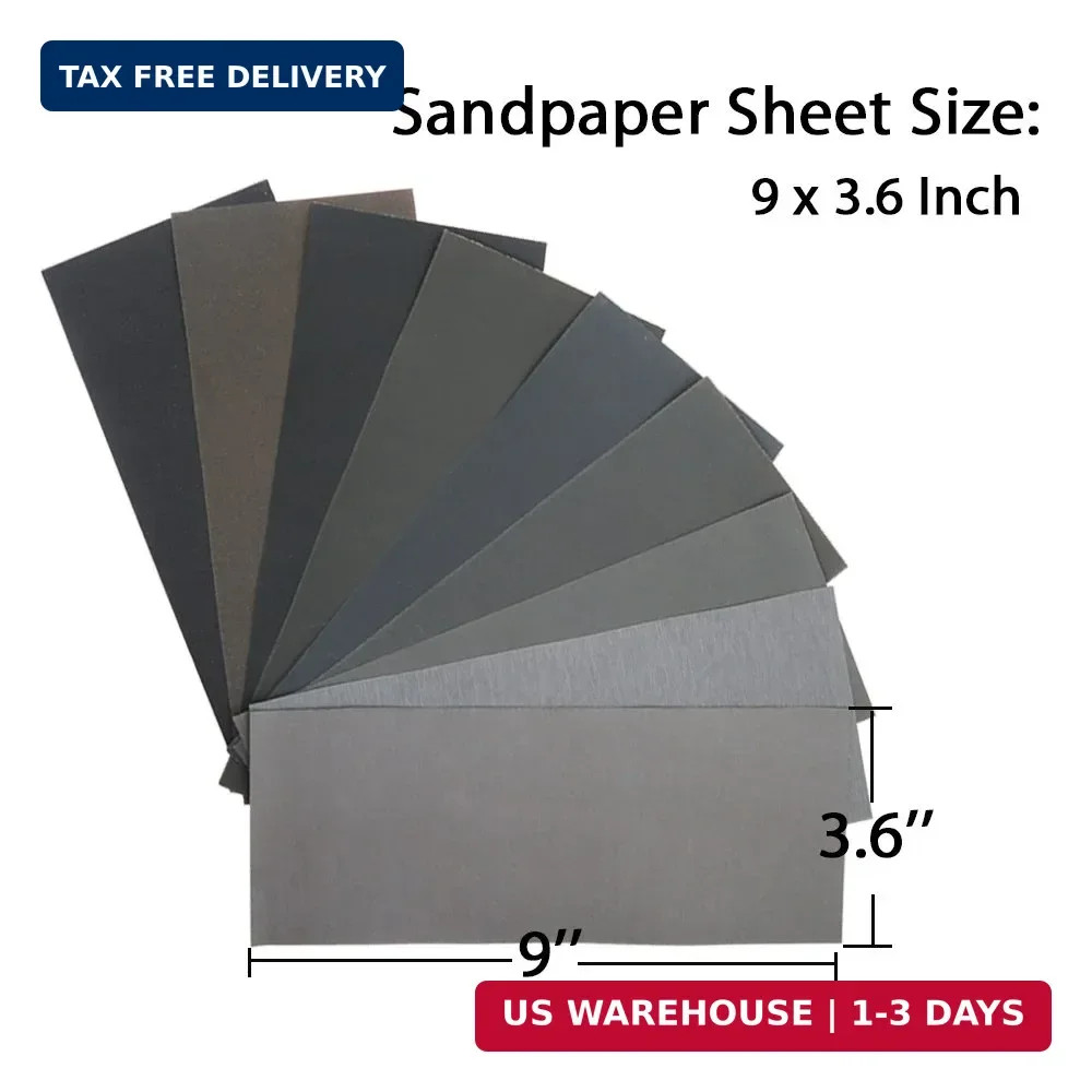 40Pcs Wet Dry Sandpaper Assortment, 220 320 400 600 800 1000 1200 1500 2000 3000