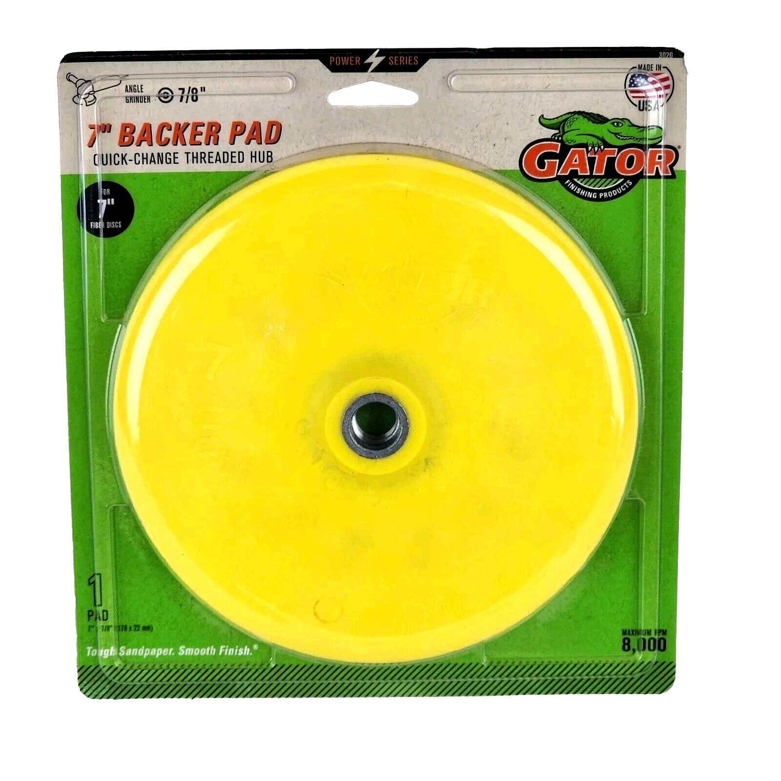 Quick Change Angle Grinder Backing Pad, No 3020, Gator Products, Ali Industries
