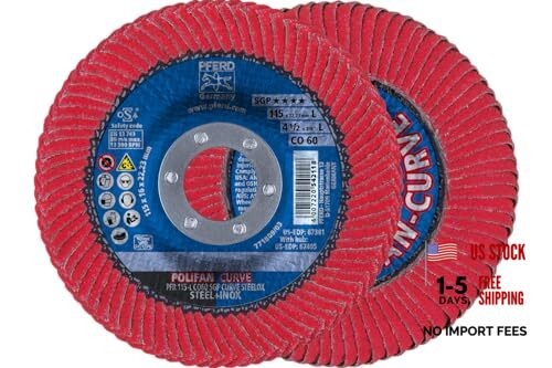 POLIFAN- Curve Radial Type Flap Disc – 4-1/2″ x 4-1/2″ x 7/8″ Large Coarse 60