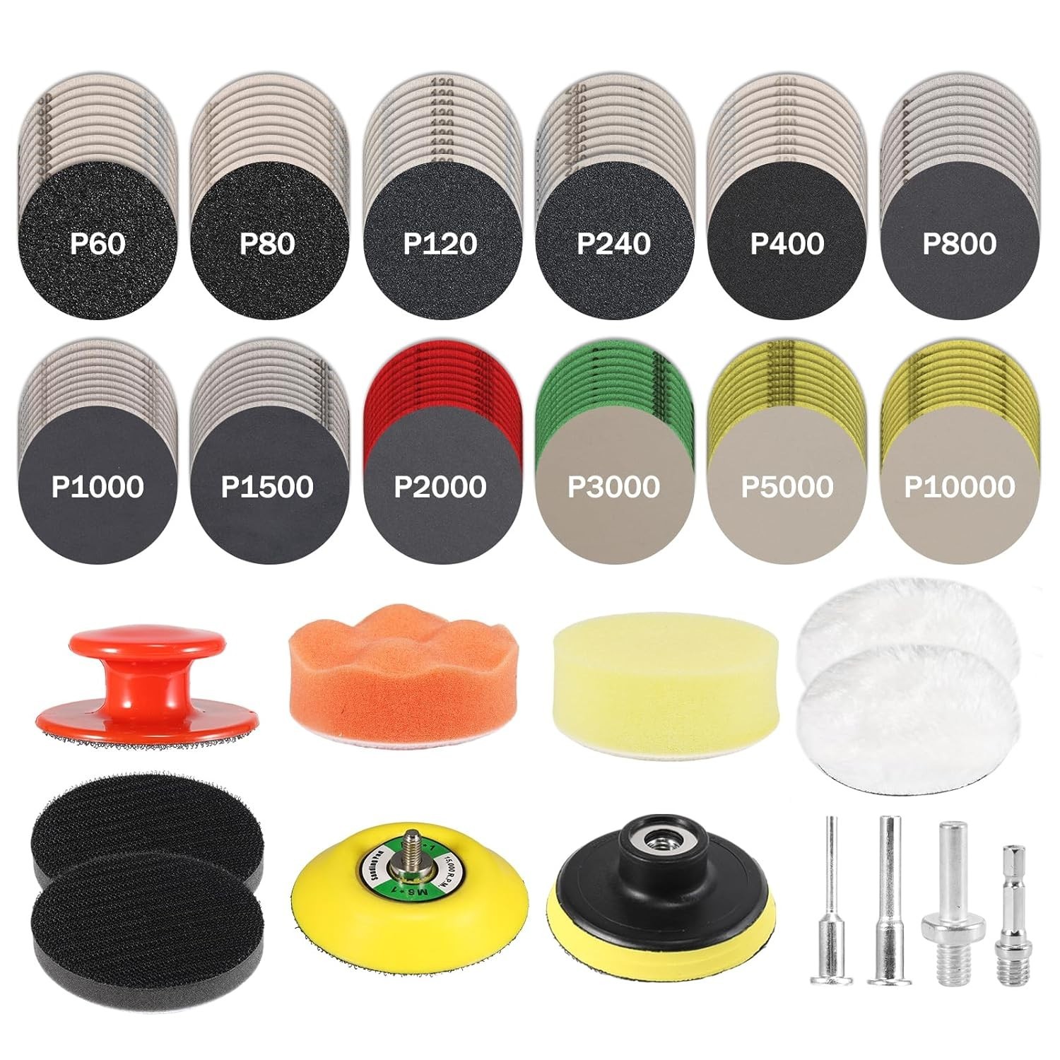 Sanding Disc Kit 133PCS Polishing Headlight Restoration Buffing Pads