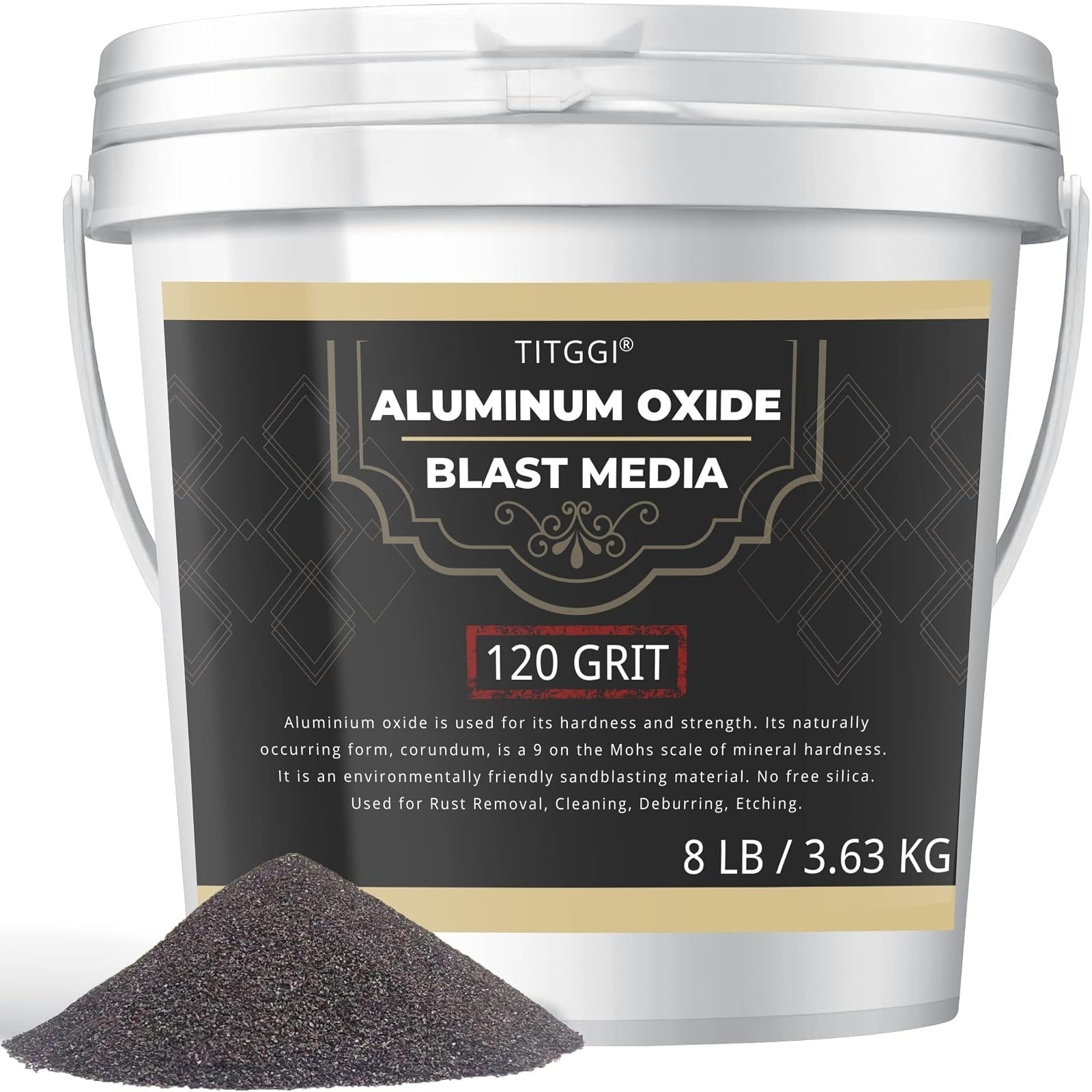 100 Grit Aluminum Oxide Sandblasting Media – 8 lb for Rust Removal