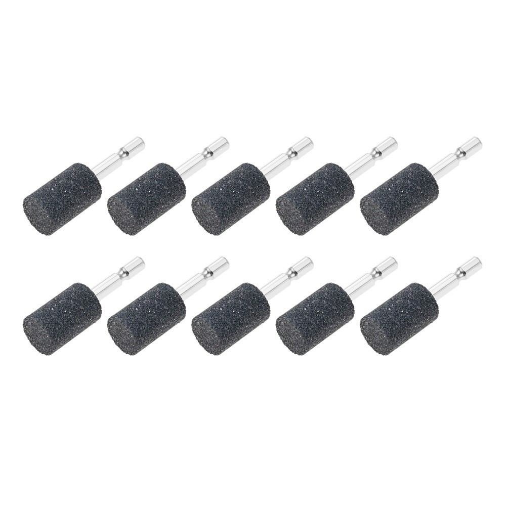 10x 1/4” Hex Shank Abrasive Stone Aluminum Oxide Cylinder Shape Grinding Stones